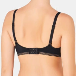Triumph Infinite Sensation Minimiser Bra - Noir Black Mesh Sculpting Lingerie -ROUGEGORGE 11030001 D