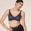 Triumph Infinite Sensation Minimiser Bra - Noir Black Mesh Sculpting Lingerie