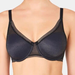 Triumph Infinite Sensation Minimiser Bra - Noir Black Mesh Sculpting Lingerie -ROUGEGORGE 11030001 Z