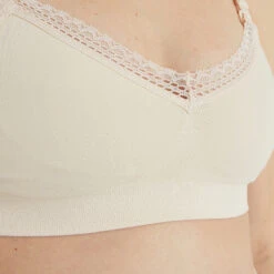 Brassière d’Allaitement en Coton Rose Poudré – Dentelle Festive et Confort Sans Armatures -ROUGEGORGE 11031500 Z