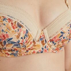 Soutien-Gorge d'Allaitement Ampliforme Salomé Ivoire et Bleu - Dentelle Raffinée et Microfibre -ROUGEGORGE 11031800 Z