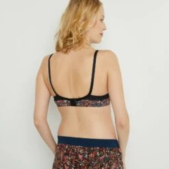 Salome Soutien-Gorge d'Allaitement Ampliforme Noir et Bleu – Dentelle et Armatures -ROUGEGORGE 11031801 D