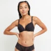 Soutien-Gorge Push-Up Noir en Dentelle Galbant - Modèle DENTELLE avec Armatures