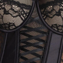 Guêpière Trinity en Dentelle Florale Noire et Satin – Bustier de Luxe avec Laçage et Porte-Jarretelles Amovibles 6 Guêpière Trinity en Dentelle Florale Noire et Satin – Bustier de Luxe avec Laçage et Porte-Jarretelles Amovibles -ROUGEGORGE 11250200 Z