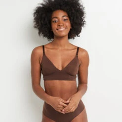 SOUTIEN-GORGE SANS ARMATURES MICROFIBRE MARRON
