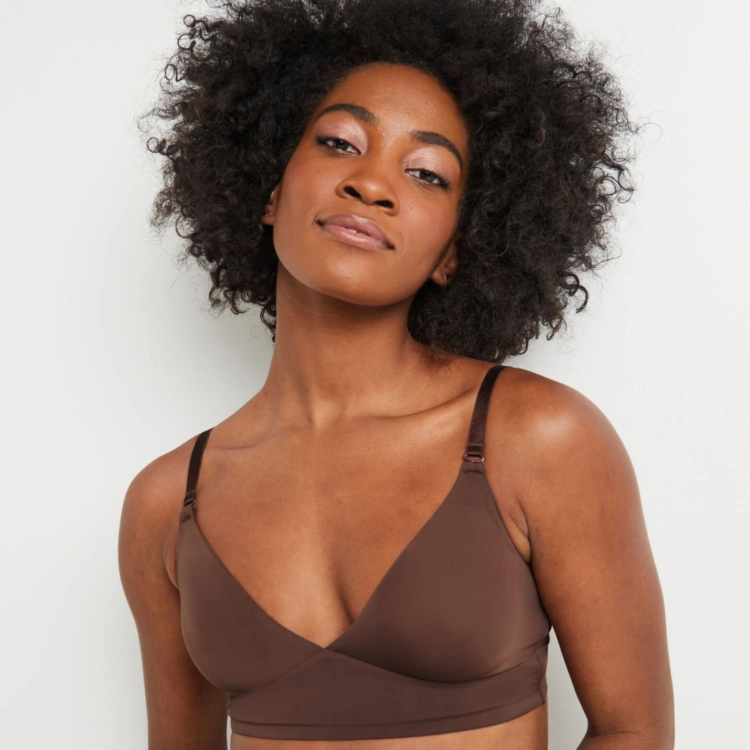 SOUTIEN-GORGE SANS ARMATURES MICROFIBRE MARRON 2 SOUTIEN-GORGE SANS ARMATURES MICROFIBRE MARRON – Image 2