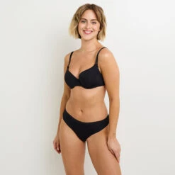 TANGA MICROFIBRE RECYCLEE NOIR -ROUGEGORGE 11276001 D