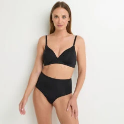 Culotte Taille Haute PERFECT en Microfibre Recyclée - Noir -ROUGEGORGE 11276101 D