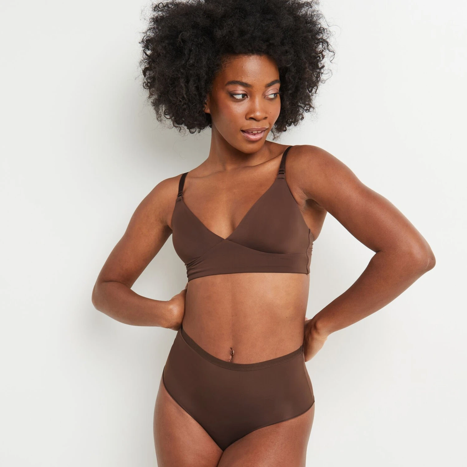 CULOTTE TAILLE HAUTE MICROFIBRE MARRON 4 CULOTTE TAILLE HAUTE MICROFIBRE MARRON – Image 4