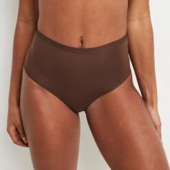 CULOTTE TAILLE HAUTE MICROFIBRE MARRON