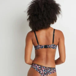 Soutien-Gorge Push-Up SYARA Noir et Rose – Dentelle Raffinée et Dos Microfibre Lisse -ROUGEGORGE 11286202 D