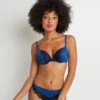 Soutien-Gorge Push-Up SYARA Bleu en Dentelle – Décolleté Galbé et Confort Microfibre