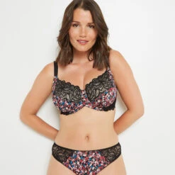 SOUTIEN-GORGE GRANDS BONNETS NOIR/ROSE