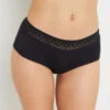 Alba™ Shorty Noir – Culotte Femme en Modal Ultra Doux avec Bordure Dentelle