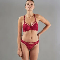 TANGA DENTELLE BORDEAUX 5 TANGA DENTELLE BORDEAUX -ROUGEGORGE 11300200 D