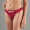 Tanga Dentelle Bordeaux Appolon – Lingerie Fine Détails Velours et Boucles Métalliques