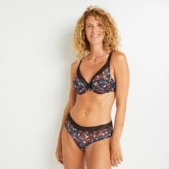 SHORTY TULLE BRODE NOIR/ROSE -ROUGEGORGE 11302600 D