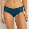 Shorty Amalia Bleu Pétrole – Dentelle Florale Ajourée et Microfibre Lingerie Femme