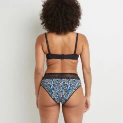 BIZZ Shorty Menstruel Noir Multico – Flux Abondant avec Dentelle Ajourée -ROUGEGORGE 11307300 Z