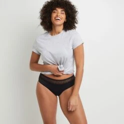 Shorty Menstruel BIZZ Rougegorge Noir – Flux Abondant avec Dentelle Ajourée -ROUGEGORGE 11307301 D