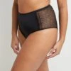 Rougegorge BIZZ Noir avec Dentelle Ajourée – Flux Abondant Culotte Taille Haute
