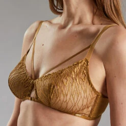 Soutien-gorge Triangle Bronze Cheyenne – Sans Armatures avec Broderie et Détails Bijoux -ROUGEGORGE 11308100 Z