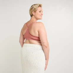 Brassière Post-Opératoire BEN Rose – Soutien-Gorge Sans Armatures avec Dentelle et Ouverture Devant -ROUGEGORGE 11309300 D