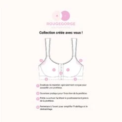 Brassière Post-Opératoire CANDICE Ecru - Soutien-Gorge Confort Sans Armatures à Ouverture Devant -ROUGEGORGE 11309700 Z