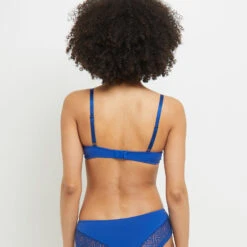 Soutien-gorge Ampliforme Plunge CLEO Bleu Majorelle – Dentelle Graphique et Éco-responsable -ROUGEGORGE 11311000 D