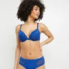 Soutien-gorge Ampliforme Plunge CLEO Bleu Majorelle – Dentelle Graphique et Éco-responsable