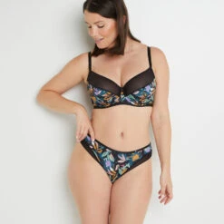 CULOTTE MICROFIBRE MULTICO NOIR -ROUGEGORGE 20003400 D