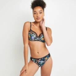 TANGA MICROFIBRE MULTICO NOIR -ROUGEGORGE 20003600 D