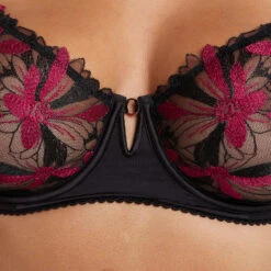 SOUTIEN-GORGE CORBEILLE BRODE MULTICO NOIR -ROUGEGORGE 20005500 Z