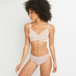 Bianca Tanga Dentelle Poudre – Culotte Échancrée à Motifs Végétaux et Bijou -ROUGEGORGE 20006000 D