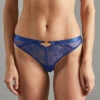 Blue Tanga Dentelle Bleu – Sexy Graphic Strappy Lace Thong (Rose Collection)