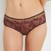 Shorty BAO Tulle Brodé Marron – Broderie Arabesques et Bijou – Shorty Féminin