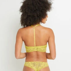 Soutien-gorge BELMA Jaune Citrus - Triangle en Dentelle Végétale Sans Armatures -ROUGEGORGE 20024700 D