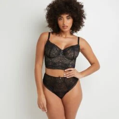 SHORTY STRING TAILLE HAUTE NOIR 5 SHORTY STRING TAILLE HAUTE NOIR -ROUGEGORGE 20025500 D