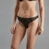 Tanga Dentelle Noir Billie – Lingerie Fine Graphique avec Détails Dorés