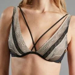 SOUTIEN-GORGE FOULARD TULLE NOIR -ROUGEGORGE 20027900 Z