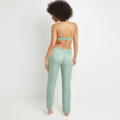 PANTALON SATIN MAT Vert Clair -ROUGEGORGE 20029100 D