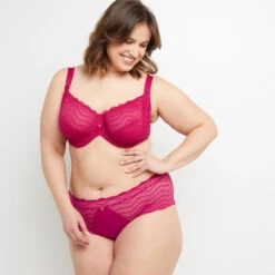 SHORTY DENTELLE FUCHSIA -ROUGEGORGE 20031700 D