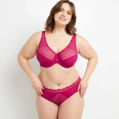 CULOTTE DENTELLE FUCHSIA -ROUGEGORGE 20031800 D