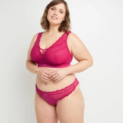 TANGA DENTELLE FUCHSIA -ROUGEGORGE 20031900 D