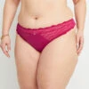 Tanga en Dentelle Fuchsia BEATRICE – Lingerie Éco-responsable Courbe +
