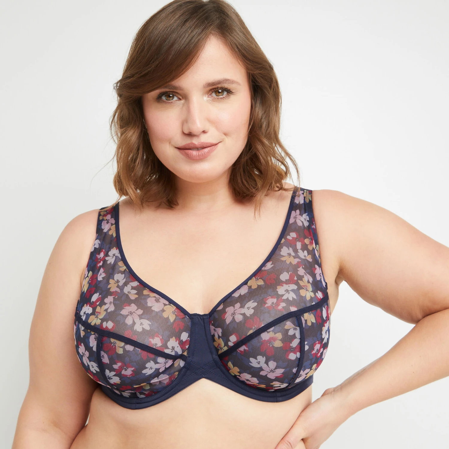Blanche SOUTIEN-GORGE GRANDS BONNETS MULTICO BLEU 2 Blanche SOUTIEN-GORGE GRANDS BONNETS MULTICO BLEU – Image 2