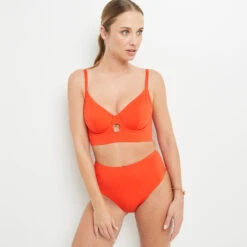 Lisa MAILLOT DE BAIN CULOTTE HAUTE ORANGE -ROUGEGORGE 20045802 D