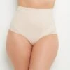 Tanga Taille Haute Sculptant BELIEVE Naturel – Microfibre Gainante et Dentelle Invisible