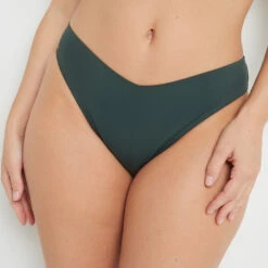 Lisa MAILLOT DE BAIN SLIP HIGH LEG VERT FONCE