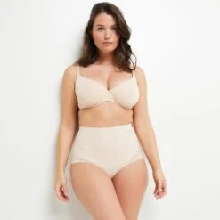 Culotte Haute Sculptante Believe Naturel – Microfibre Gainante avec Finition Dentelle -ROUGEGORGE 20048100 D